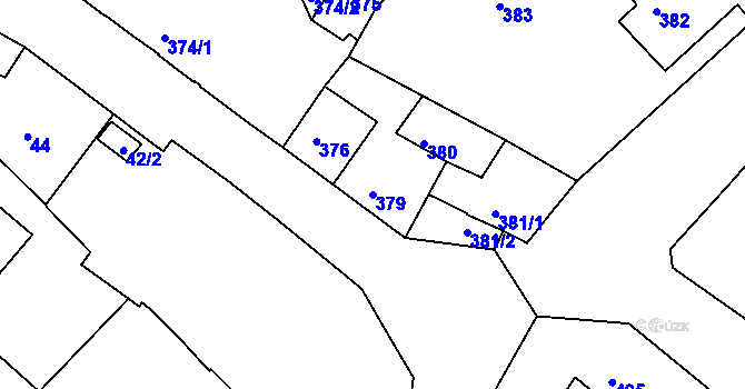 Parcela st. 379 v KÚ Jirny, Katastrální mapa
