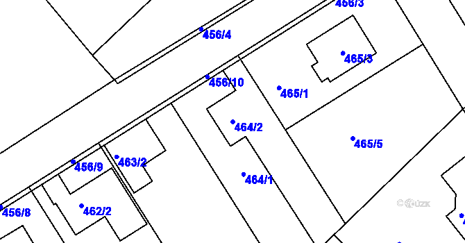 Parcela st. 464/2 v KÚ Jirny, Katastrální mapa
