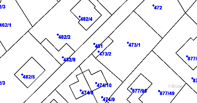 Parcela st. 473/2 v KÚ Jirny, Katastrální mapa