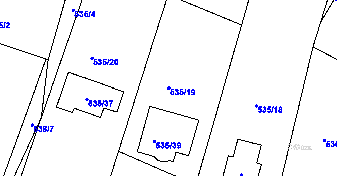 Parcela st. 535/19 v KÚ Jirny, Katastrální mapa