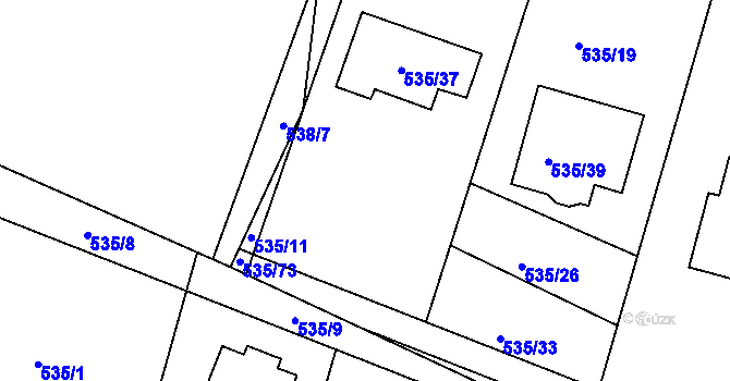 Parcela st. 535/27 v KÚ Jirny, Katastrální mapa