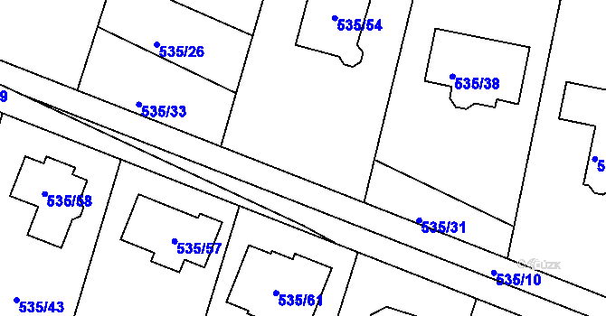 Parcela st. 535/32 v KÚ Jirny, Katastrální mapa