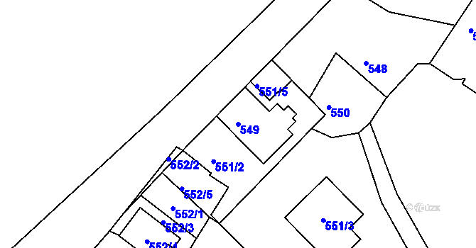 Parcela st. 549 v KÚ Jirny, Katastrální mapa