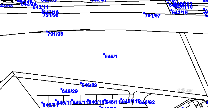 Parcela st. 646/1 v KÚ Jirny, Katastrální mapa