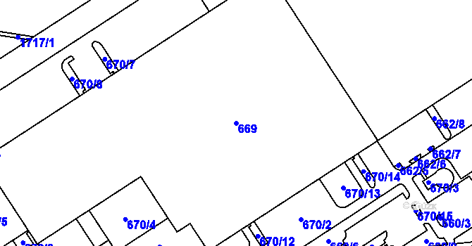 Parcela st. 669 v KÚ Jirny, Katastrální mapa