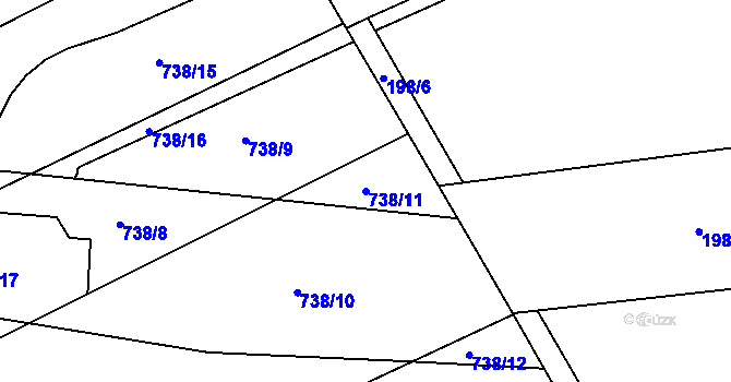 Parcela st. 738/11 v KÚ Jirny, Katastrální mapa
