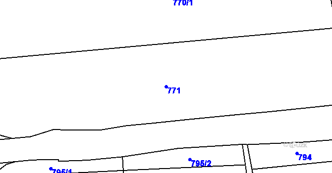 Parcela st. 771 v KÚ Jirny, Katastrální mapa