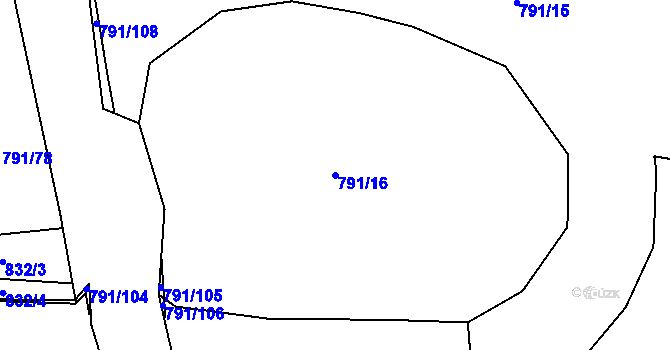 Parcela st. 791/16 v KÚ Jirny, Katastrální mapa