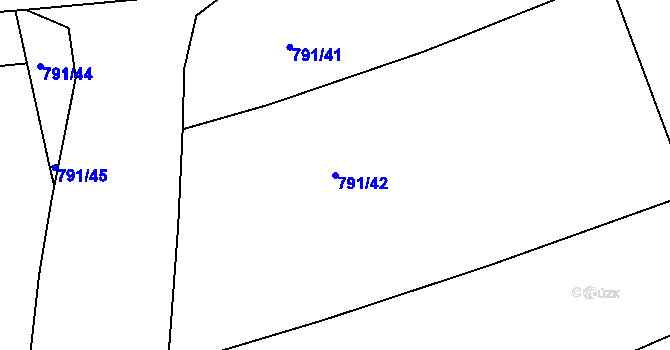 Parcela st. 791/42 v KÚ Jirny, Katastrální mapa