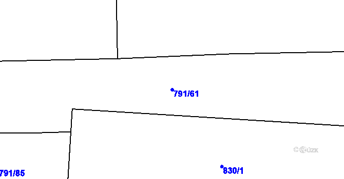 Parcela st. 791/61 v KÚ Jirny, Katastrální mapa