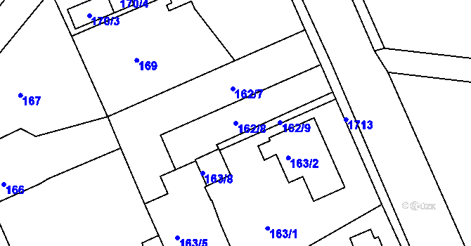 Parcela st. 162/8 v KÚ Jirny, Katastrální mapa
