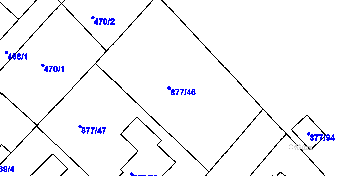 Parcela st. 877/46 v KÚ Jirny, Katastrální mapa