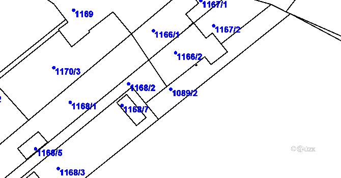Parcela st. 1089/2 v KÚ Jirny, Katastrální mapa