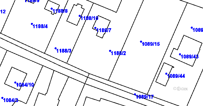 Parcela st. 1089/13 v KÚ Jirny, Katastrální mapa