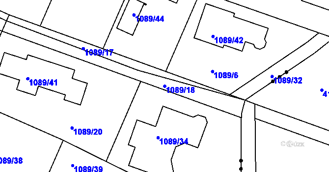 Parcela st. 1089/18 v KÚ Jirny, Katastrální mapa