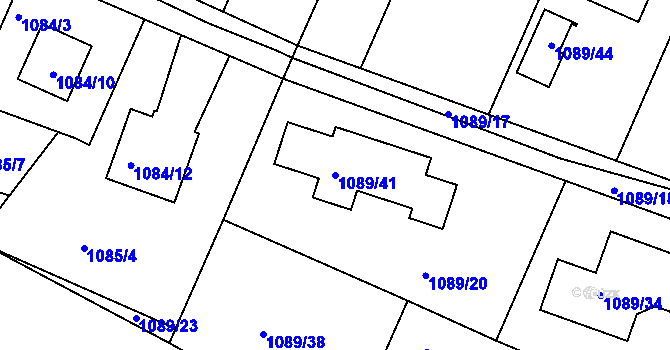 Parcela st. 1089/41 v KÚ Jirny, Katastrální mapa