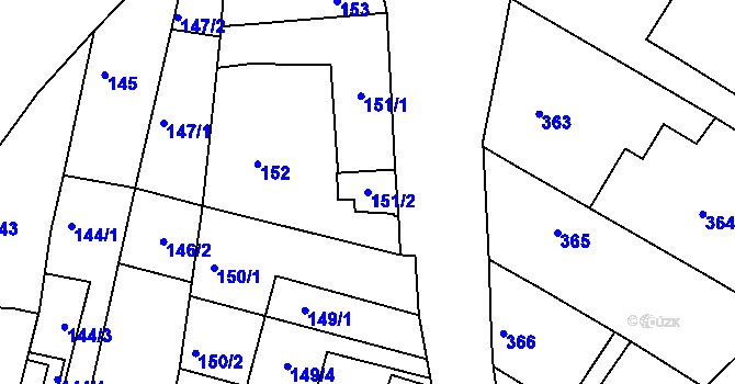 Parcela st. 151/2 v KÚ Jirny, Katastrální mapa