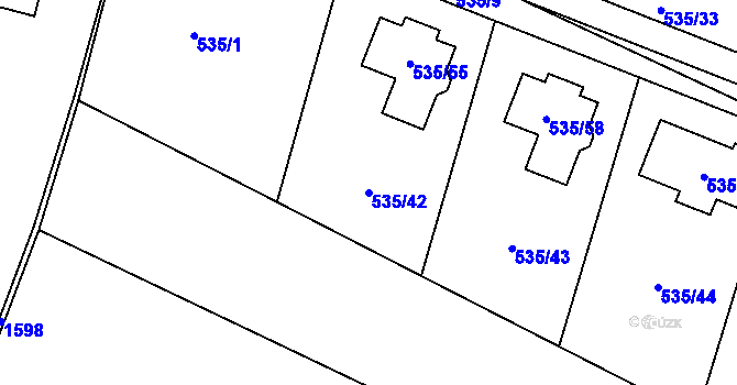 Parcela st. 535/42 v KÚ Jirny, Katastrální mapa