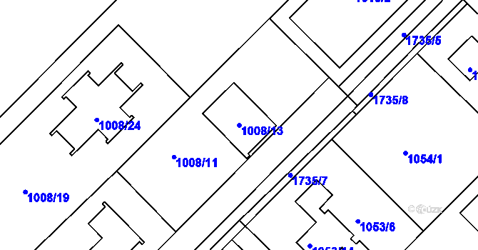 Parcela st. 1008/13 v KÚ Jirny, Katastrální mapa