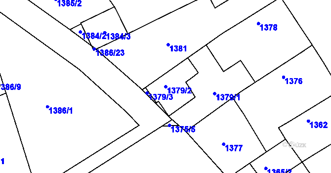 Parcela st. 1379/2 v KÚ Jirny, Katastrální mapa