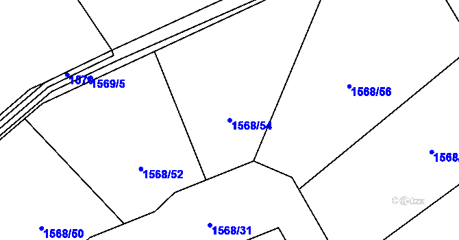 Parcela st. 1568/54 v KÚ Jirny, Katastrální mapa