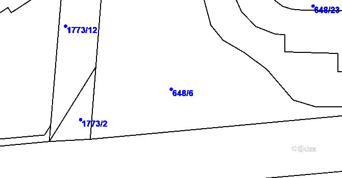 Parcela st. 648/6 v KÚ Jirny, Katastrální mapa