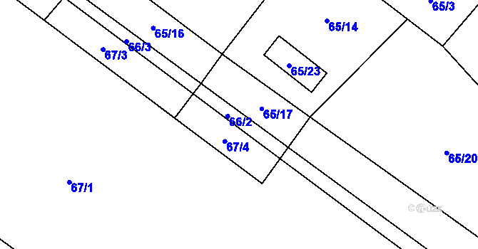 Parcela st. 66/2 v KÚ Jirny, Katastrální mapa