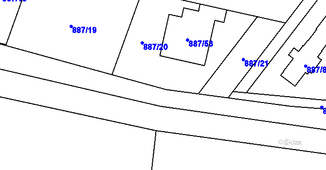 Parcela st. 887/44 v KÚ Jirny, Katastrální mapa