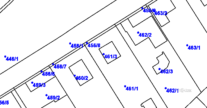 Parcela st. 461/3 v KÚ Jirny, Katastrální mapa