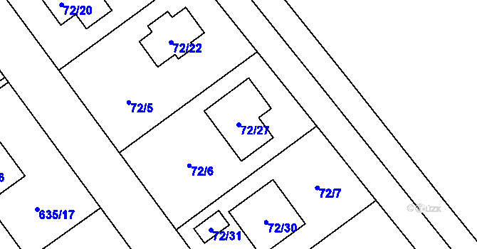 Parcela st. 72/27 v KÚ Jirny, Katastrální mapa