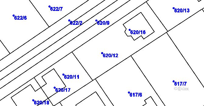Parcela st. 620/12 v KÚ Jirny, Katastrální mapa