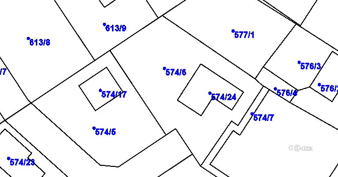 Parcela st. 574/6 v KÚ Jirny, Katastrální mapa