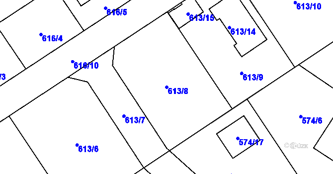Parcela st. 613/8 v KÚ Jirny, Katastrální mapa