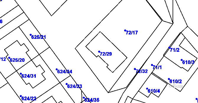 Parcela st. 72/29 v KÚ Jirny, Katastrální mapa