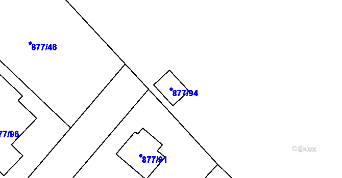 Parcela st. 877/94 v KÚ Jirny, Katastrální mapa