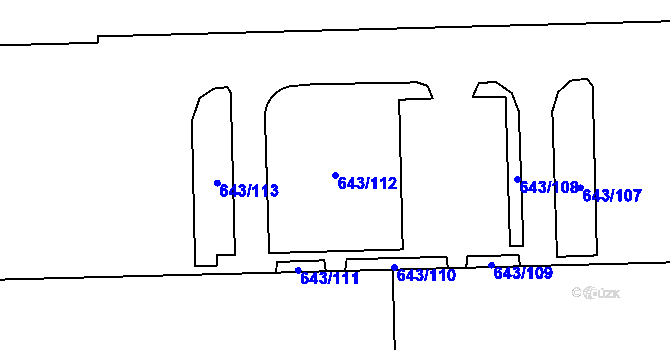 Parcela st. 643/112 v KÚ Jirny, Katastrální mapa