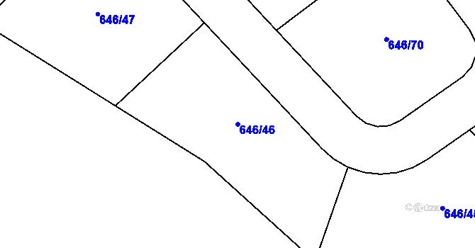 Parcela st. 646/46 v KÚ Jirny, Katastrální mapa