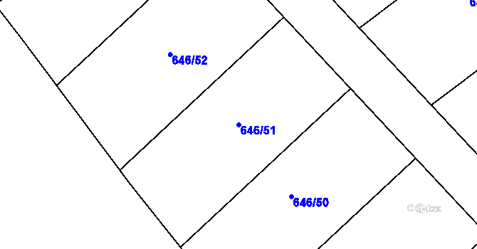 Parcela st. 646/51 v KÚ Jirny, Katastrální mapa