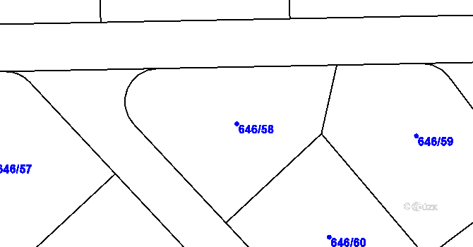 Parcela st. 646/58 v KÚ Jirny, Katastrální mapa