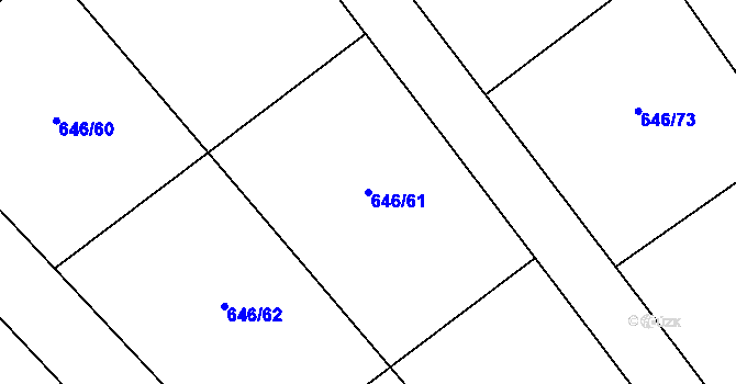 Parcela st. 646/61 v KÚ Jirny, Katastrální mapa