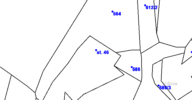 Parcela st. 46 v KÚ Dolní Borek, Katastrální mapa