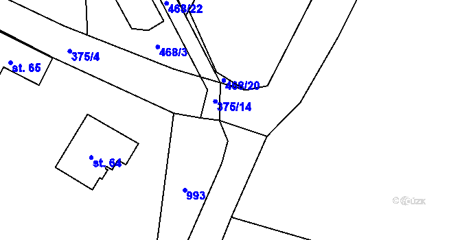 Parcela st. 375/13 v KÚ Dolní Borek, Katastrální mapa
