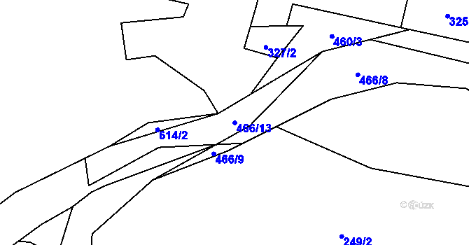 Parcela st. 466/13 v KÚ Dolní Borek, Katastrální mapa