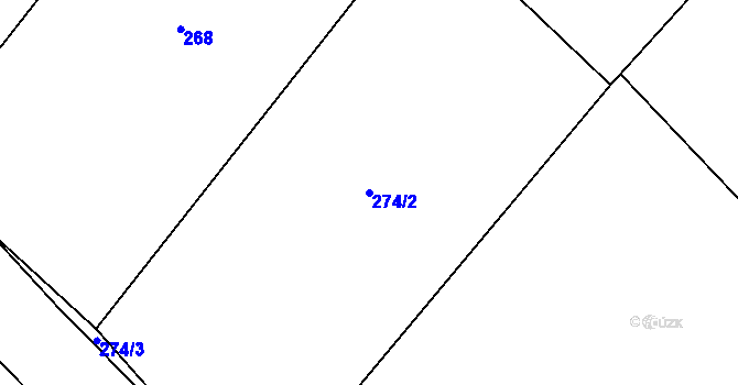 Parcela st. 274/2 v KÚ Jiřetice u Neustupova, Katastrální mapa