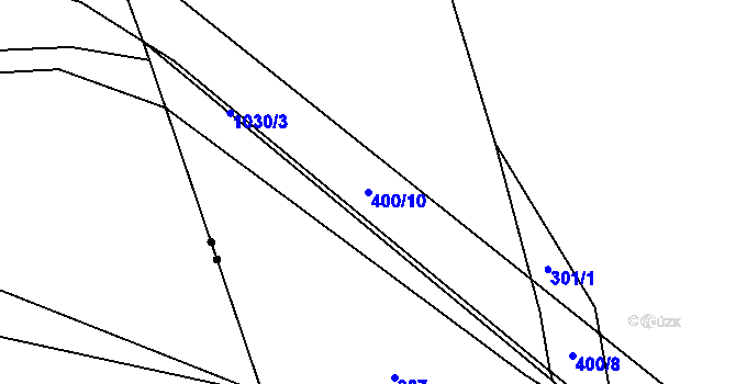 Parcela st. 400/10 v KÚ Jiřetice u Neustupova, Katastrální mapa