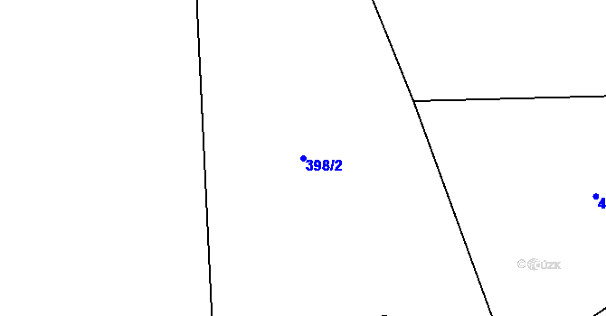 Parcela st. 398/2 v KÚ Jiřetice u Neustupova, Katastrální mapa