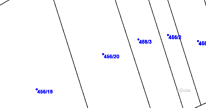 Parcela st. 456/20 v KÚ Jiřice u Kostelce nad Labem, Katastrální mapa