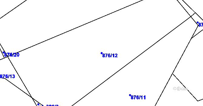 Parcela st. 876/12 v KÚ Jiřice u Humpolce, Katastrální mapa