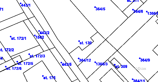 Parcela st. 130 v KÚ Jiřice u Humpolce, Katastrální mapa