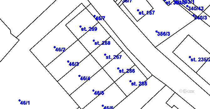 Parcela st. 267 v KÚ Jiřice u Humpolce, Katastrální mapa